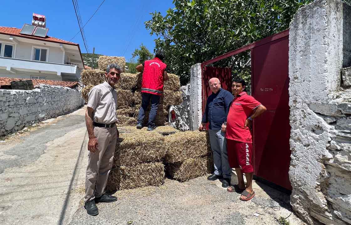 MENTEŞE BELEDİYESİ’NDEN ÜRETİCİLERE SAMAN BALYASI DESTEĞİ