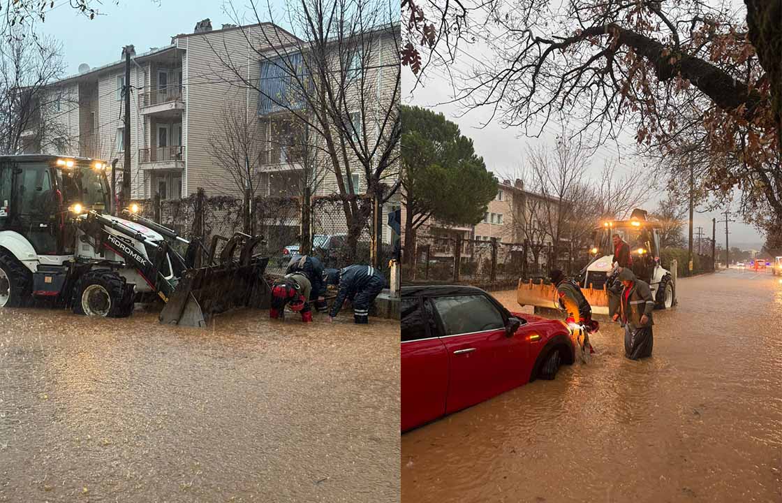 Menteşe ekiplerinden yağmur mesaisi